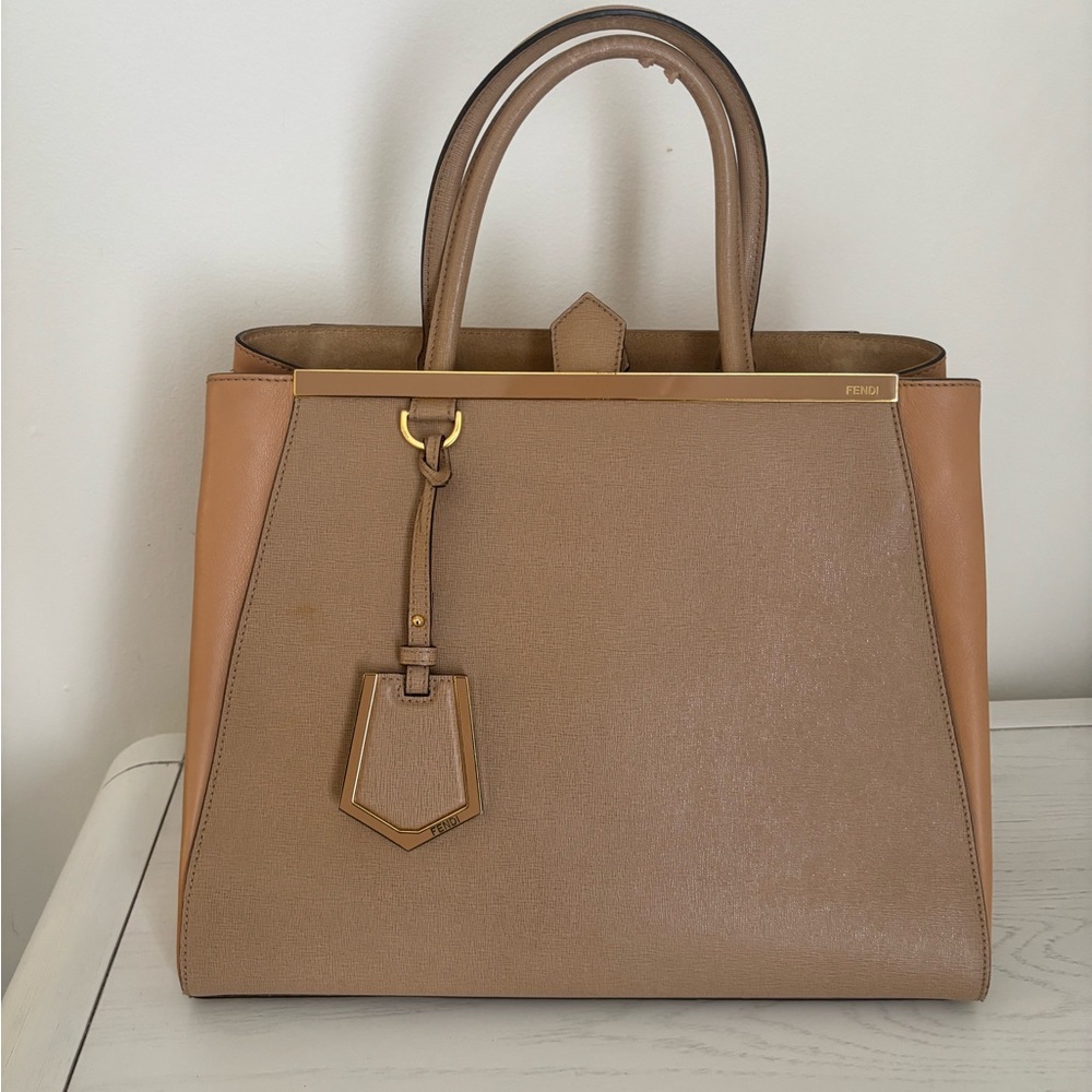 Fendi 2jours Two-Tone Tan & Camel Leather bag